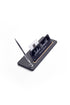 Leather Desk Name Holder Wood Detail